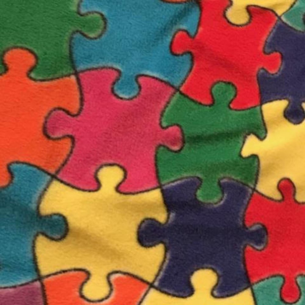 Autism Colorful Puzzle Fleece Versatile Hood NWT